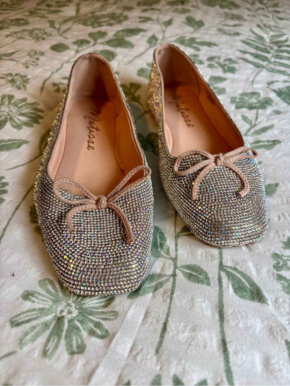 ๐บ NWOT Matisse Roxy Rhinestone Ballet Flats with Bow - Picture 5 of 13